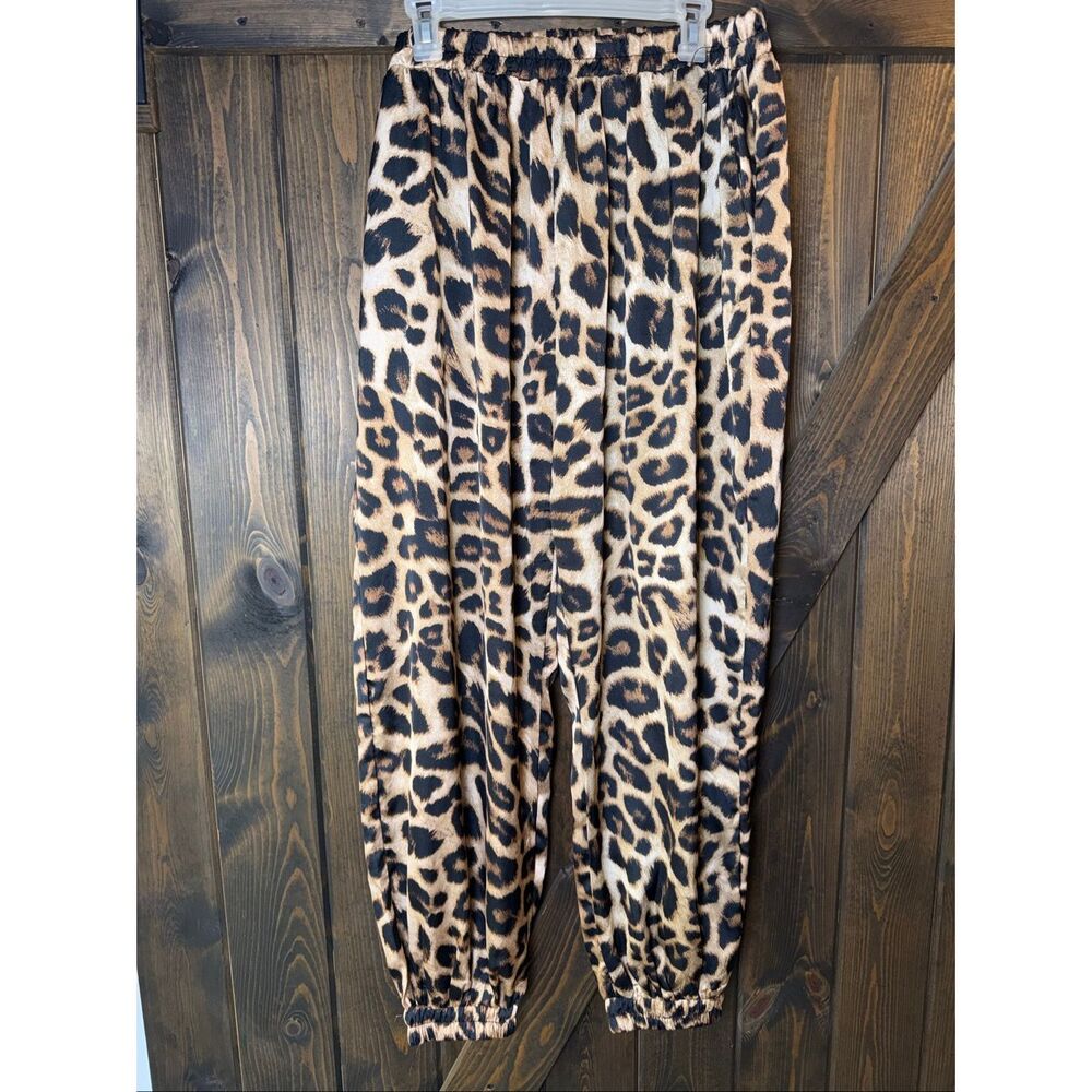 Hayden Tapered-Fit Pull-On Leopard Animal Print Ankle Pants